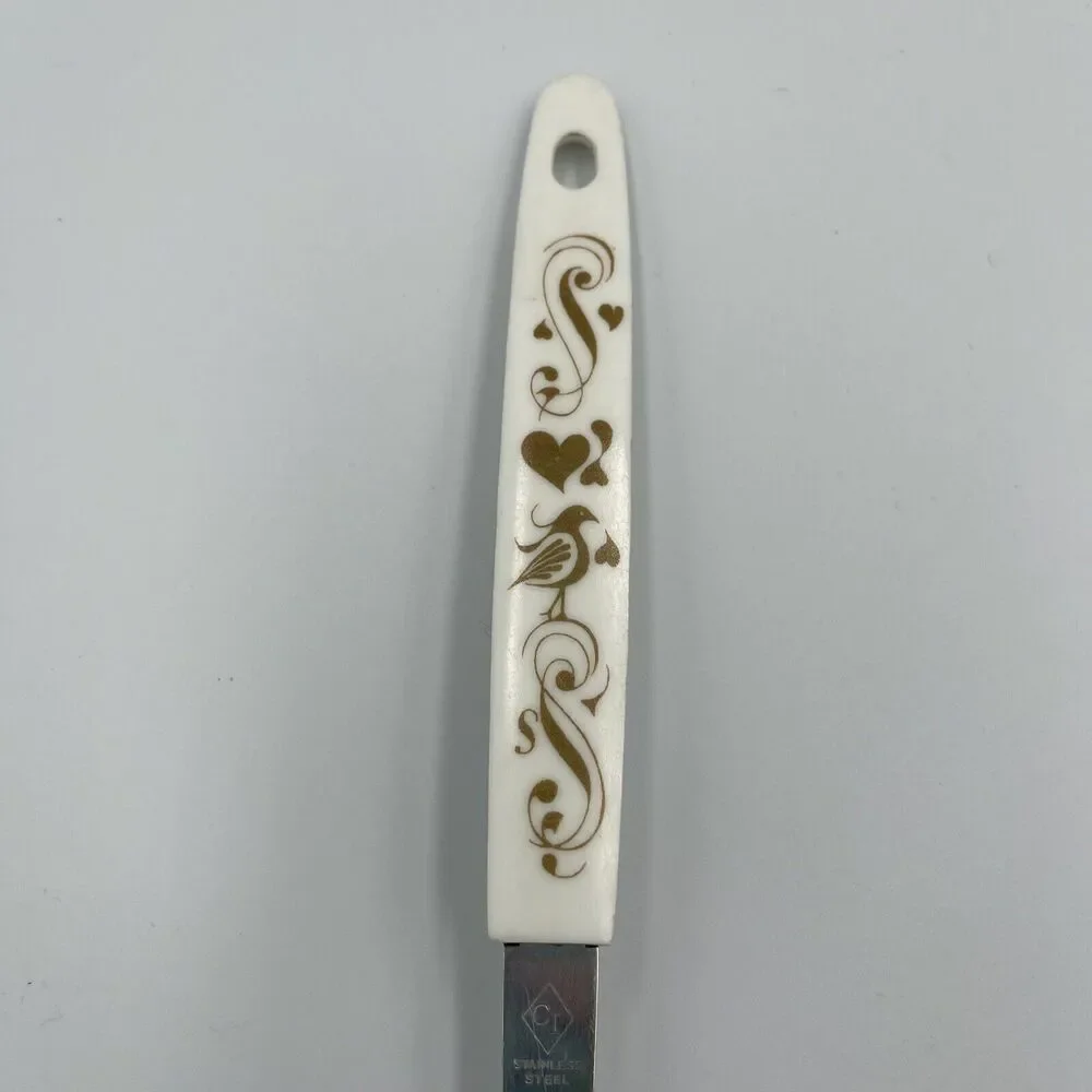 Vintage 70s Stainless MCM Bird Heart Two Prong Meat Fork Serving Fork Retro Wht